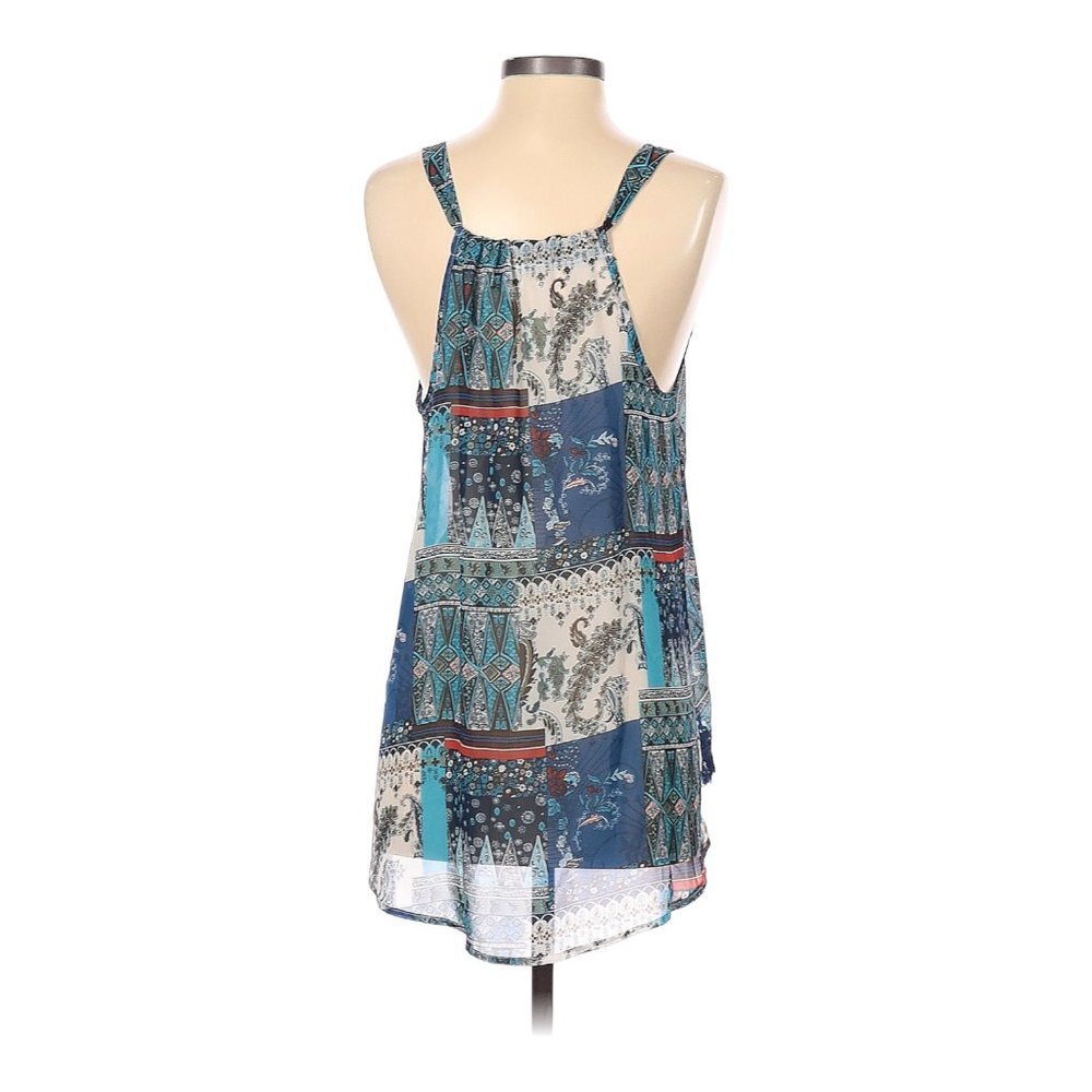 Umgee Boho Patchwork Print High Low Crochet Fring… - image 6